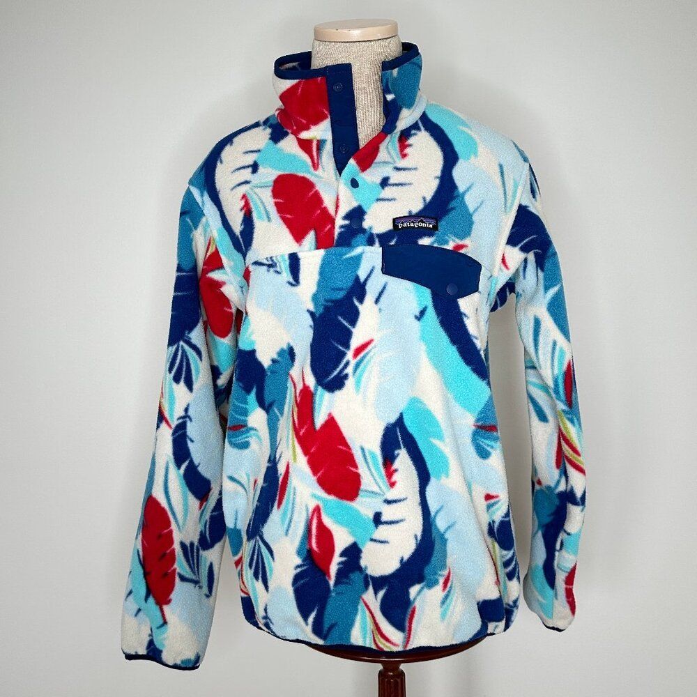 Patagonia Synchilla Snap-T Pullover RARE Feather Dance: Channel Blue Size Medium